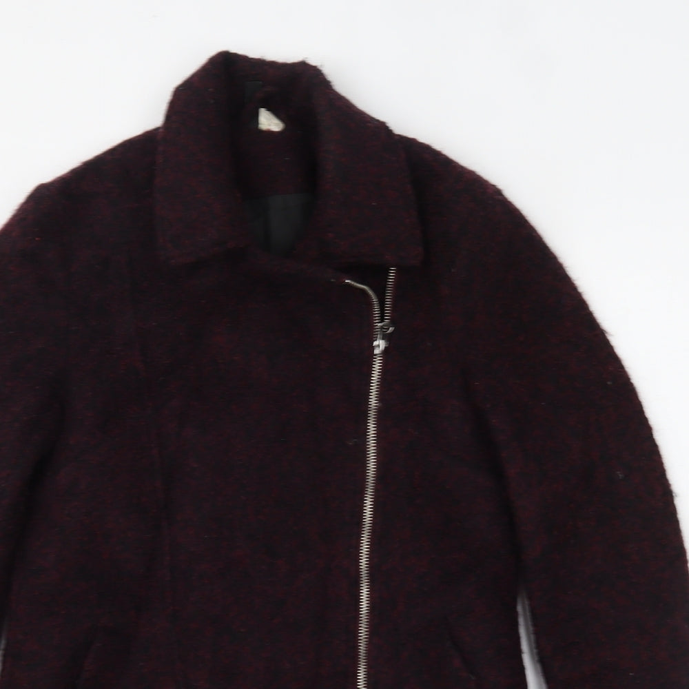 Womens UK Size 4 H&M Purple Overcoat