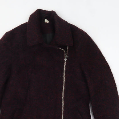 Womens UK Size 4 H&M Purple Overcoat