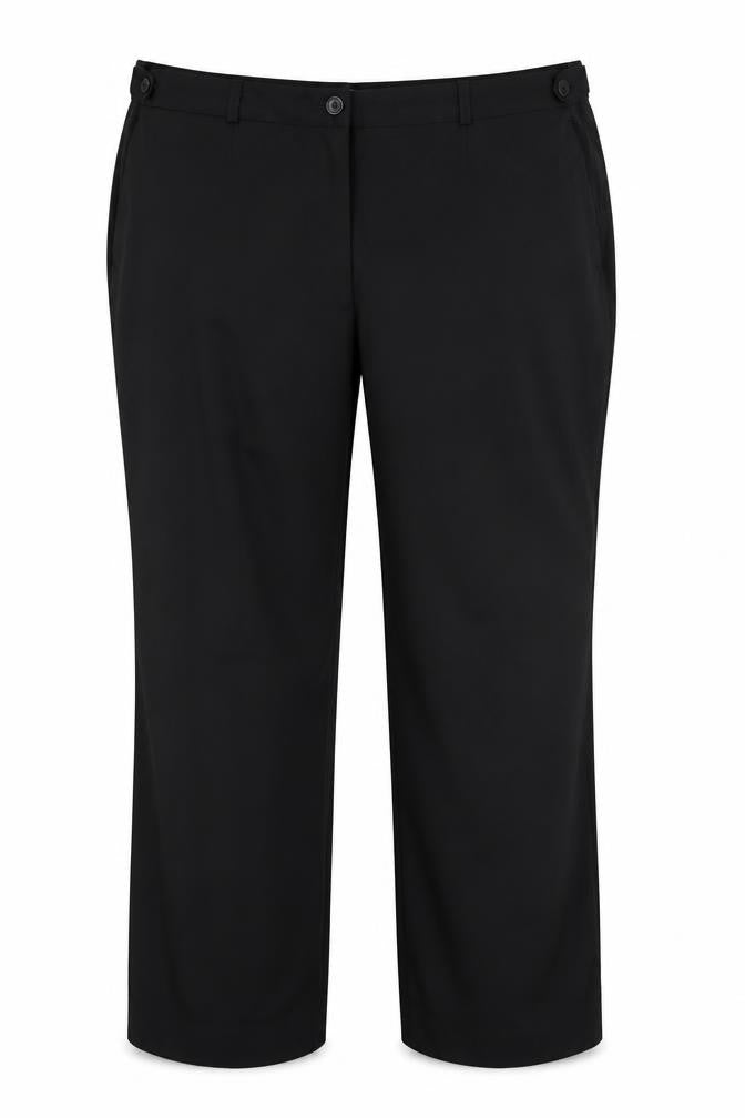 Front view of Charmance women’s black trousers, size UK 20, 29-inch leg