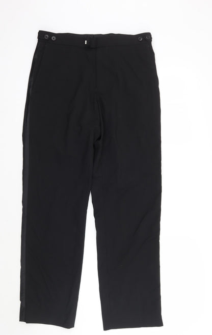 Mens UK Size 32 Greenwoods Regular Fit  Black Trousers