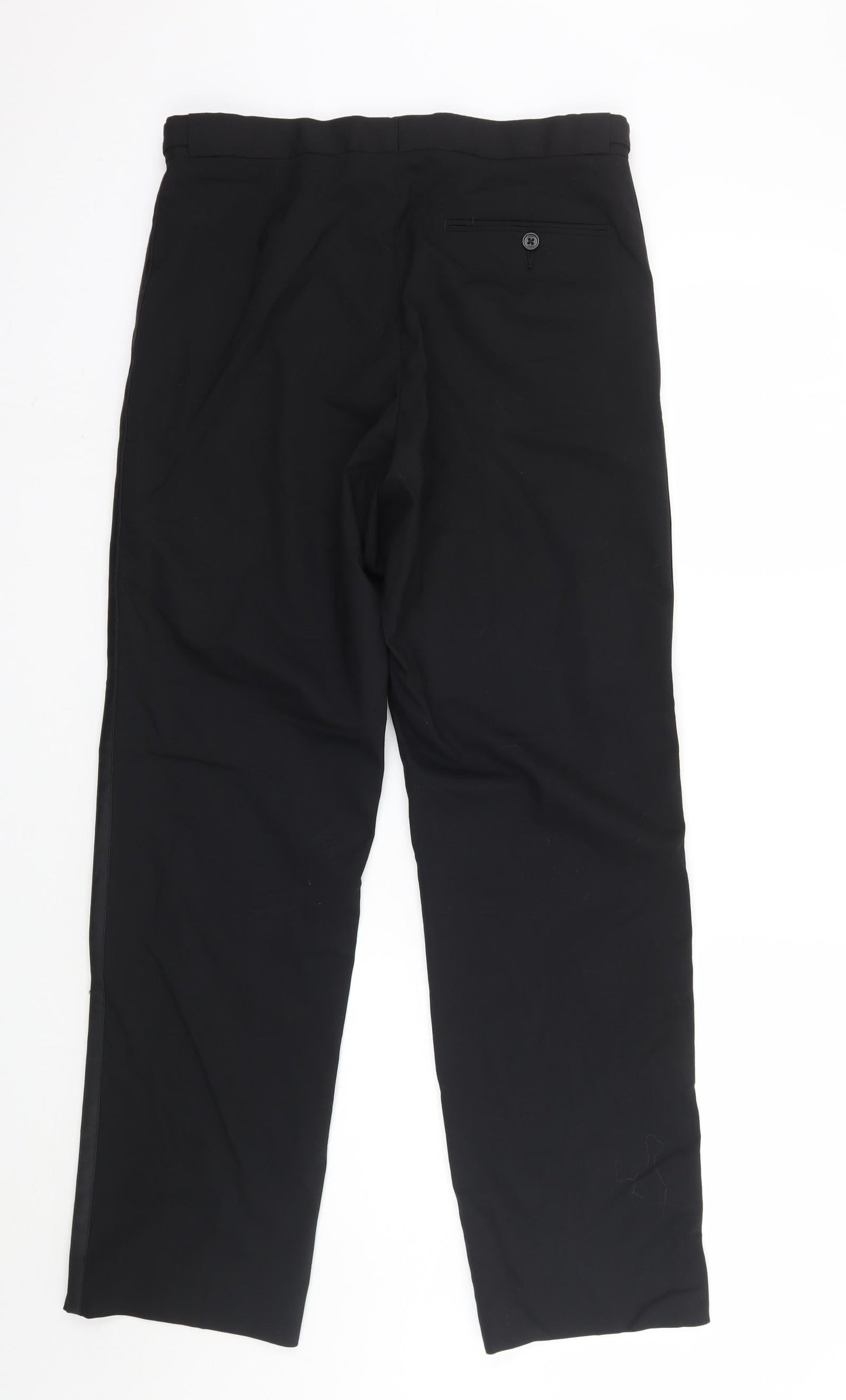 Mens UK Size 32 Greenwoods Regular Fit  Black Trousers