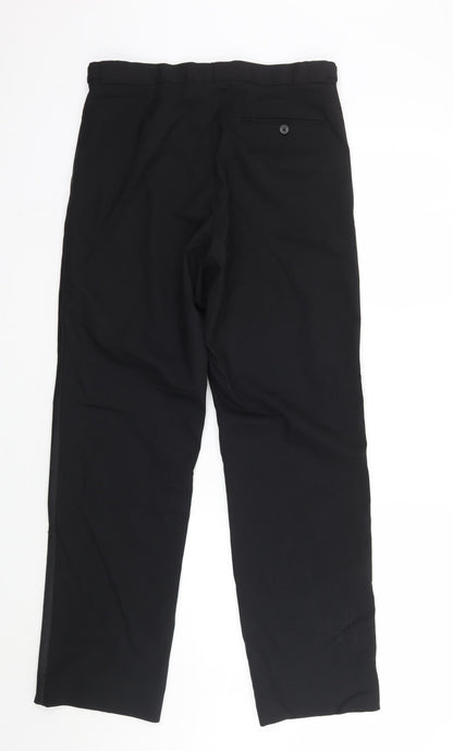 Mens UK Size 32 Greenwoods Regular Fit  Black Trousers