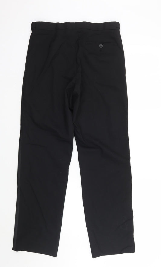 Mens UK Size 32 Greenwoods Regular Fit  Black Trousers