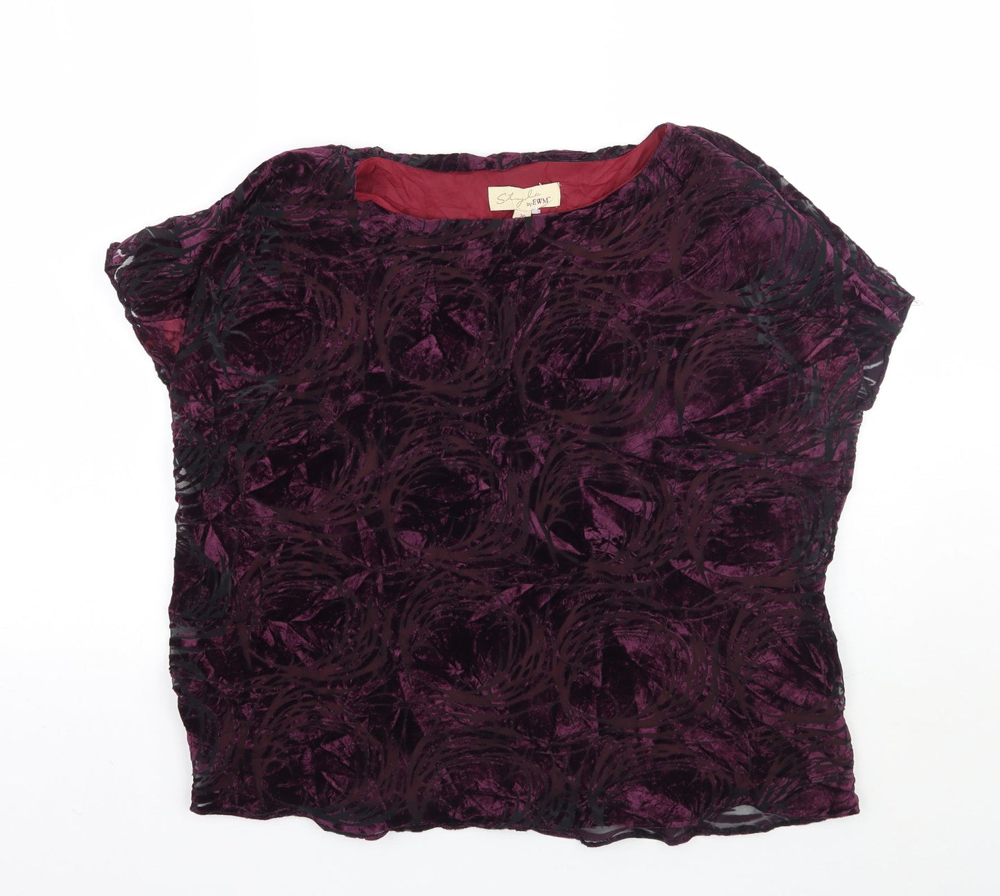 EWM Womens Purple Floral  Basic Blouse Size 20