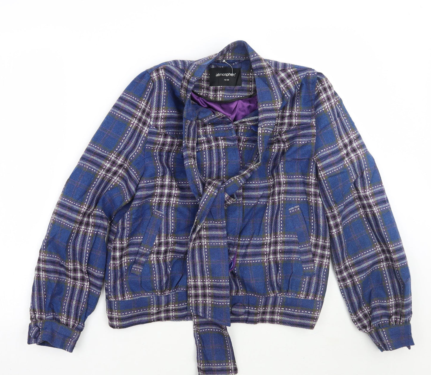 Primark Womens Blue Check  Jacket Coat Size 10