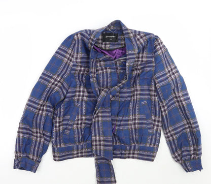 Primark Womens Blue Check  Jacket Coat Size 10