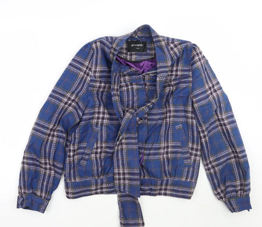 Primark Womens Blue Check  Jacket Coat Size 10