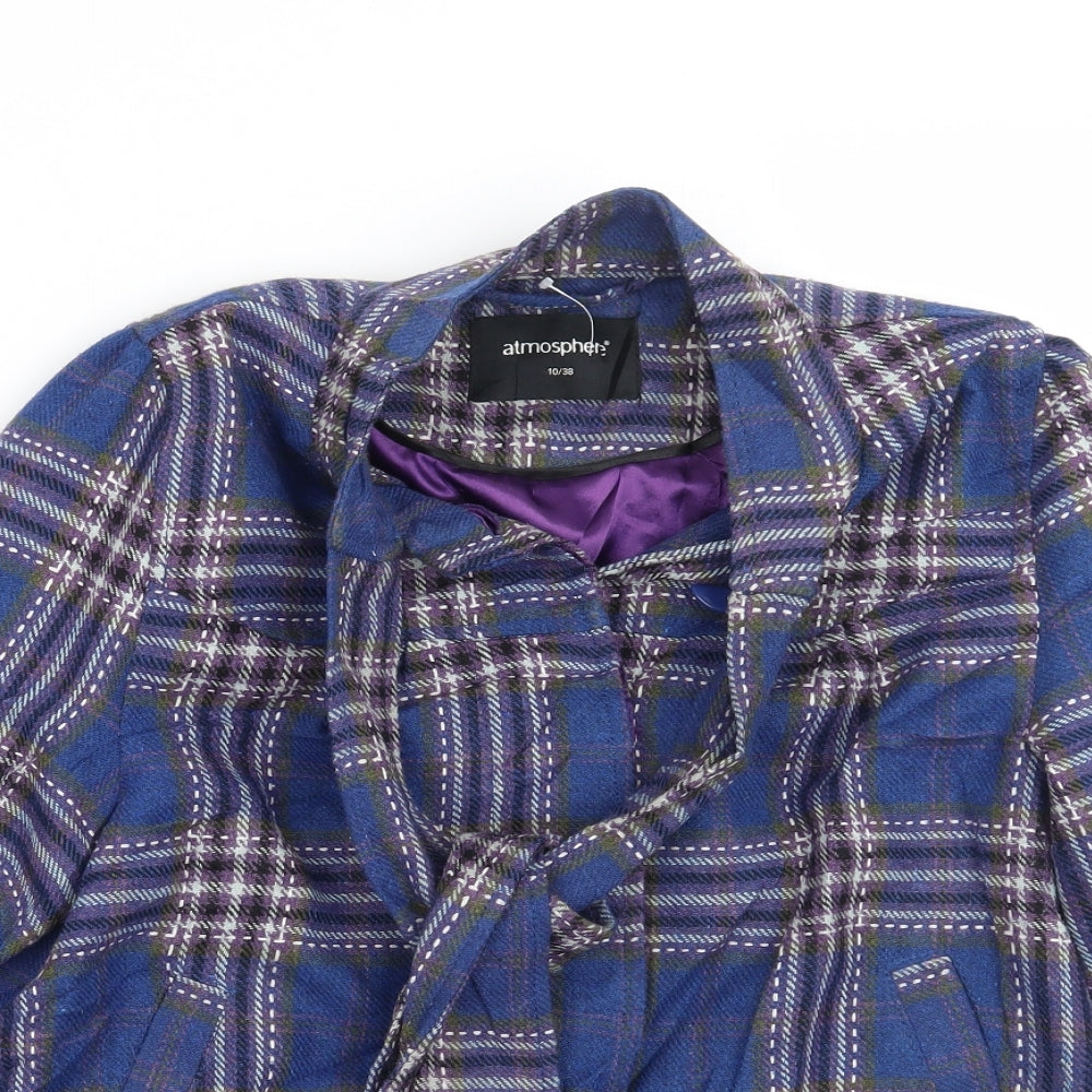 Primark Womens Blue Check  Jacket Coat Size 10