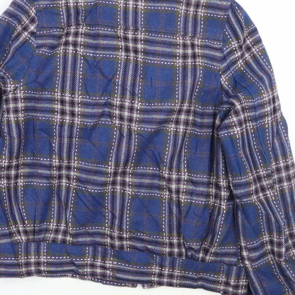 Primark Womens Blue Check  Jacket Coat Size 10