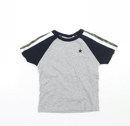 NEXT Girls Grey Geometric  Basic T-Shirt Size 2 Years