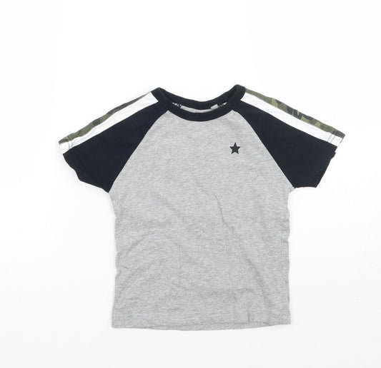 NEXT Girls Grey Geometric  Basic T-Shirt Size 2 Years