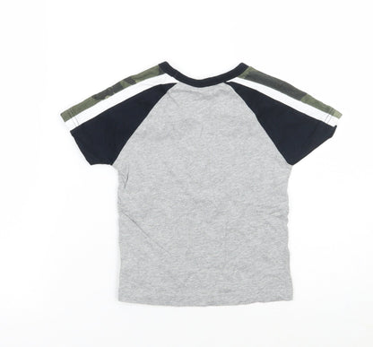 NEXT Girls Grey Geometric  Basic T-Shirt Size 2 Years