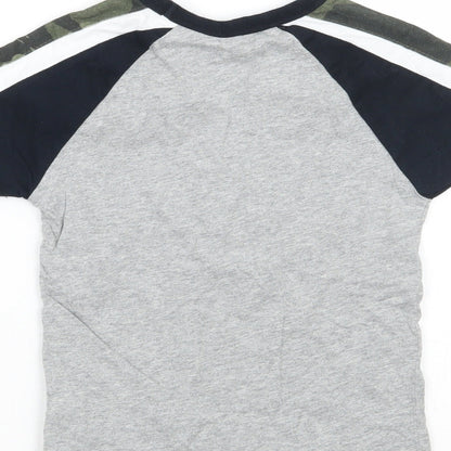 NEXT Girls Grey Geometric  Basic T-Shirt Size 2 Years