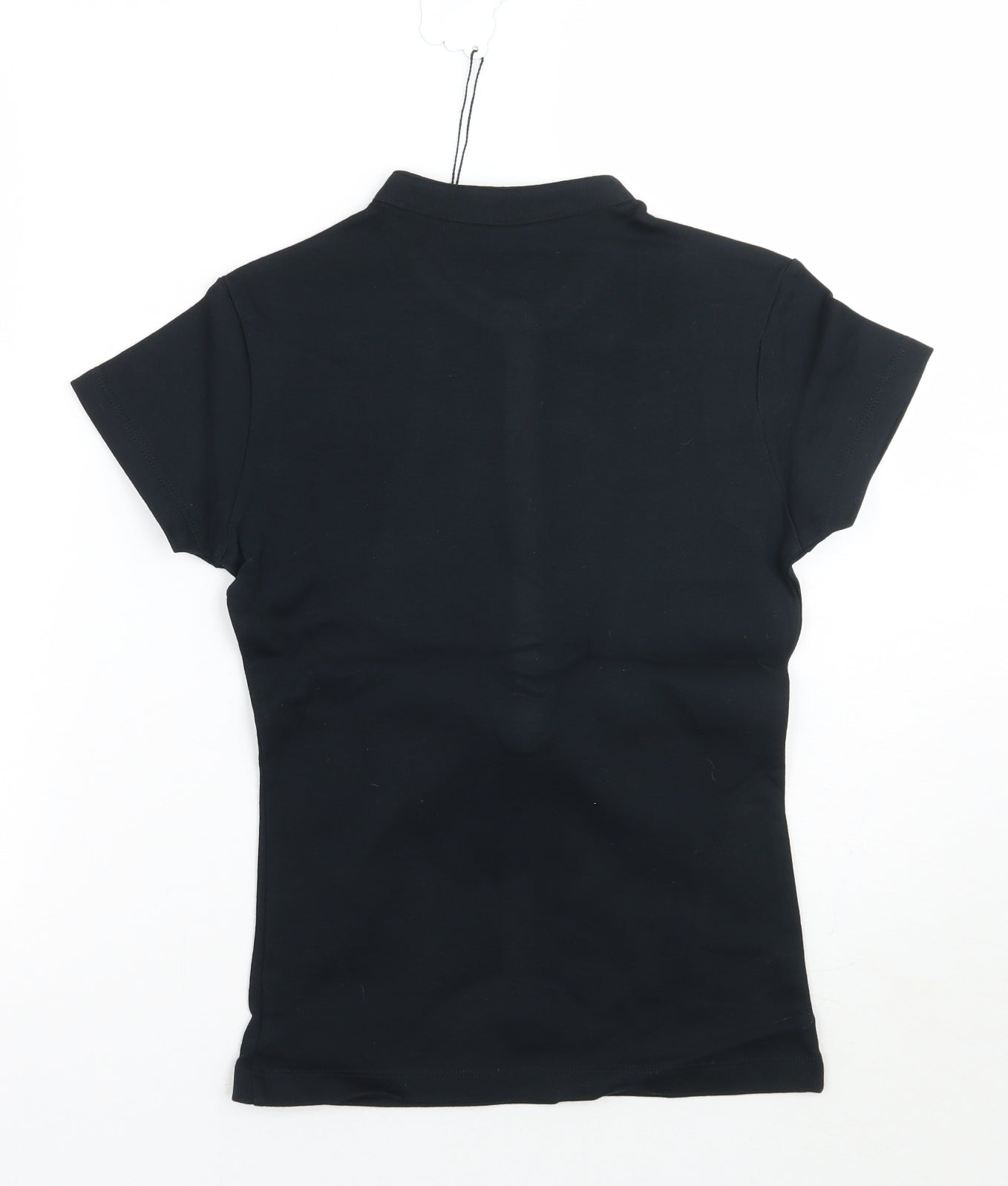 Womens UK Size S Moose Black Basic Polo