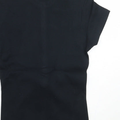 Womens UK Size S Moose Black Basic Polo