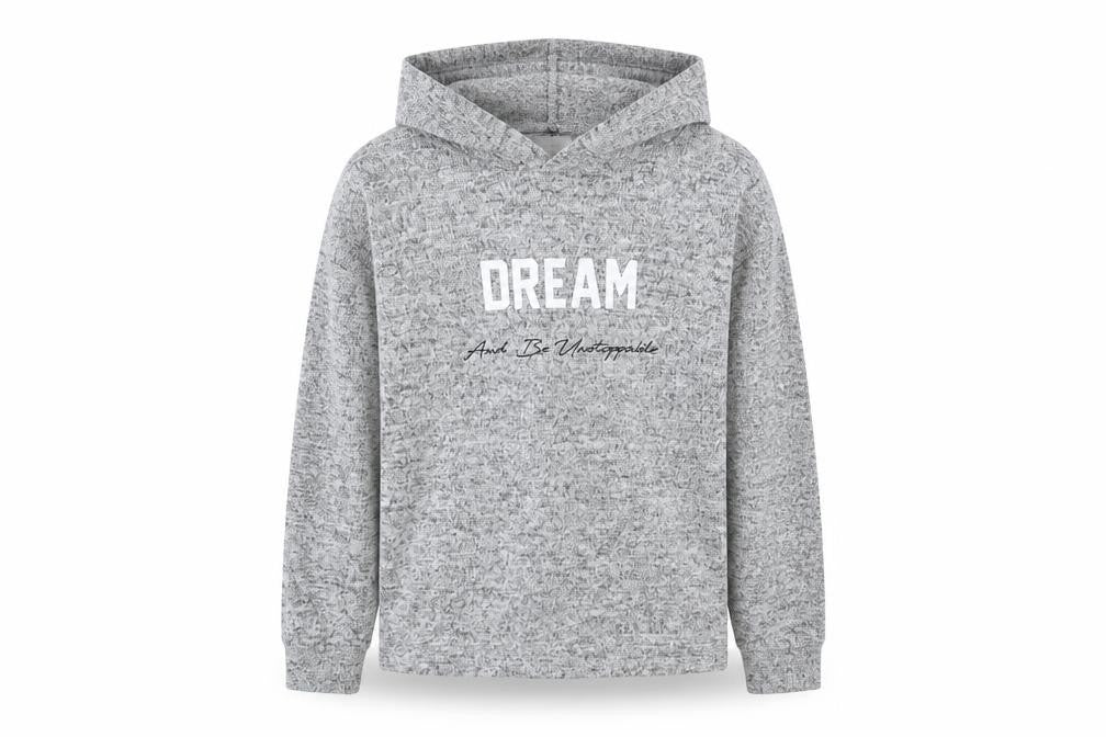 Front view of Primark girls’ grey pullover hoodie, size 9-10, years