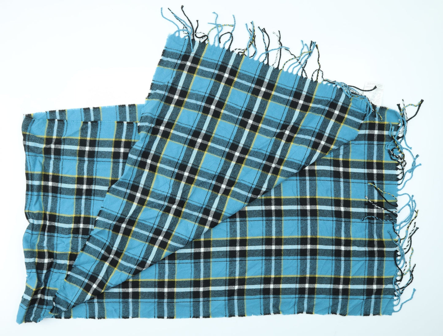 Preworn Unisex Blue Check   Scarf