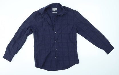 Mens UK Size S M&S Blue  Button-Up Long Sleeve Casual Shirt