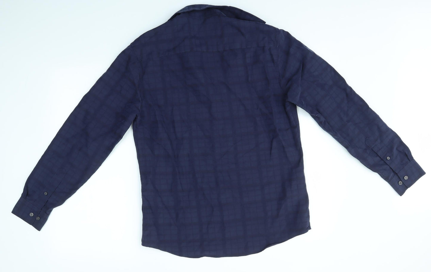 Mens UK Size S M&S Blue  Button-Up Long Sleeve Casual Shirt