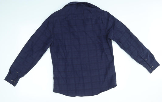 Mens UK Size S M&S Blue  Button-Up Long Sleeve Casual Shirt