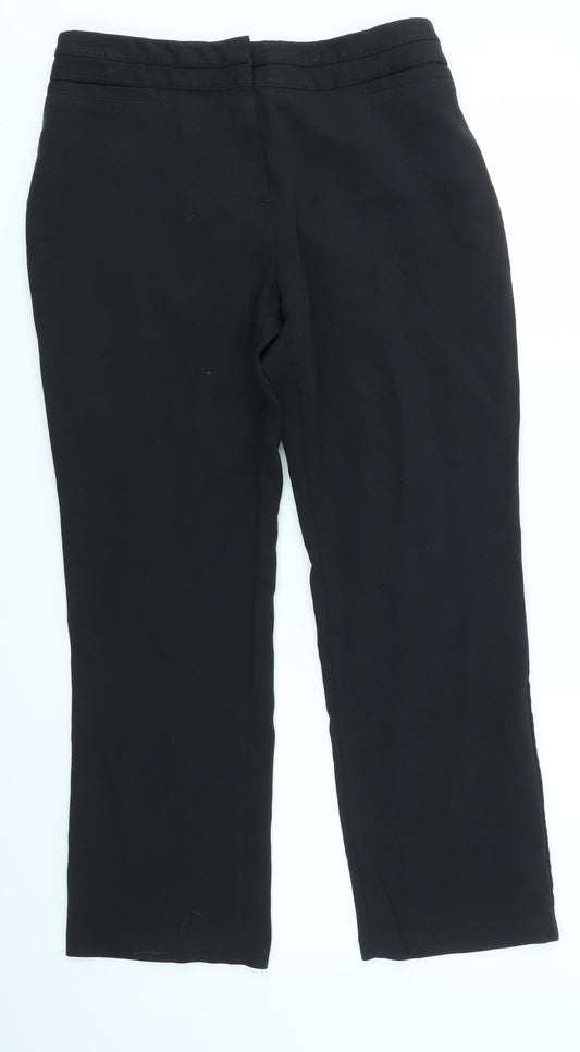 Womens UK Size 10 M&S Regular Fit Dress Pants Black Trousers