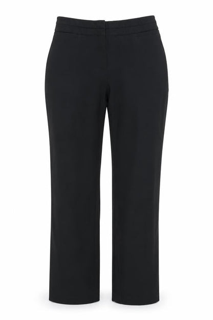 Front view of Marks & Spencer women’s black dress pants trousers, size UK 10, 25-inch leg
