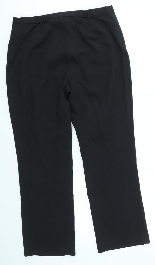 Womens UK Size 10 M&S Regular Fit Dress Pants Black Trousers