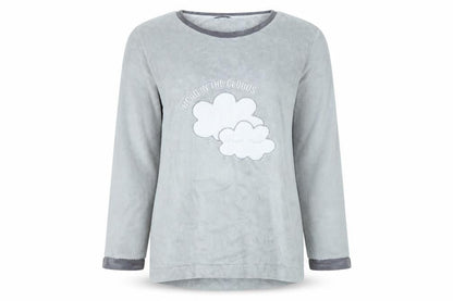 Avenue Womens Grey Solid  Top Pyjama Top Size M