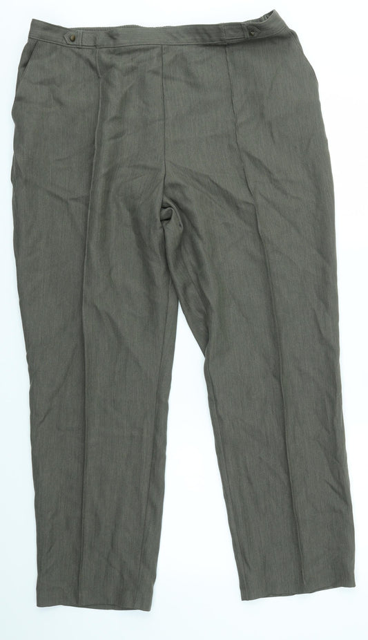 Womens UK Size 18 M&S Regular Fit Dress Pants Grey Trousers