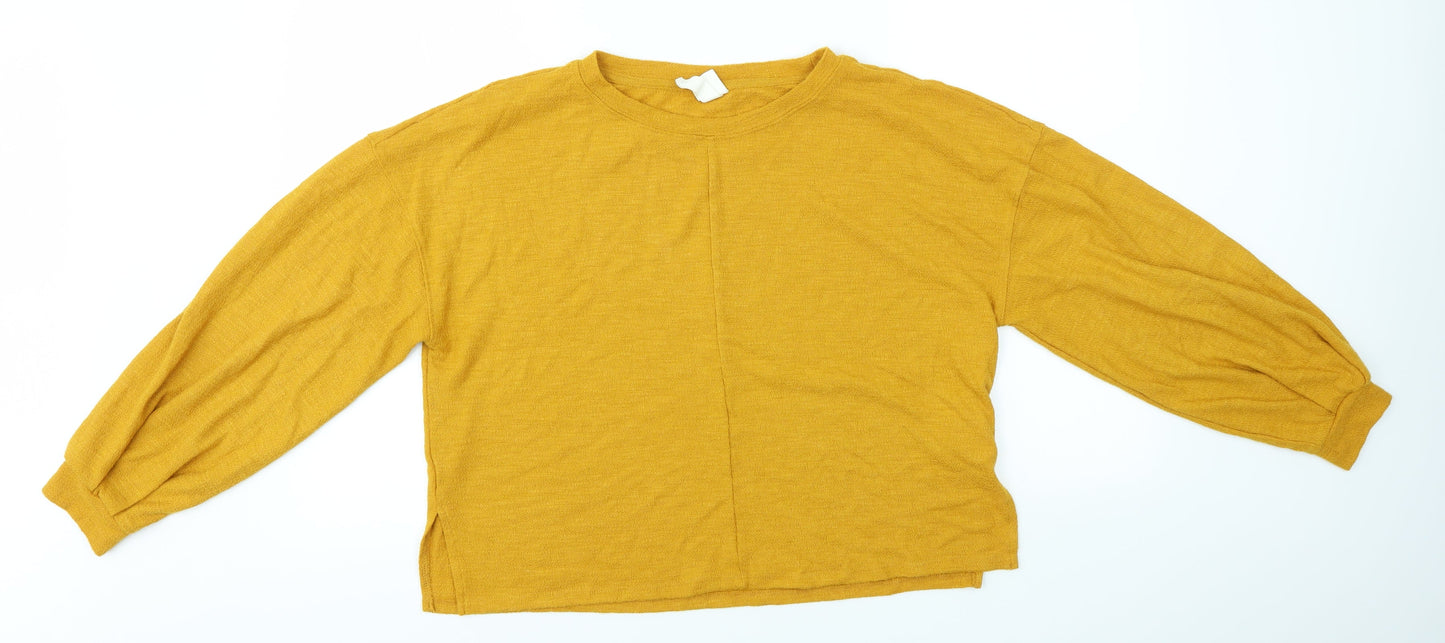 Womens UK Size S H&M Yellow Basic Blouse