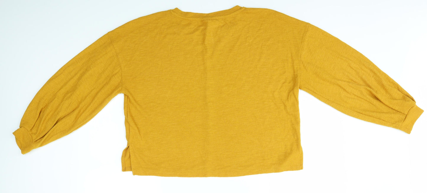 Womens UK Size S H&M Yellow Basic Blouse