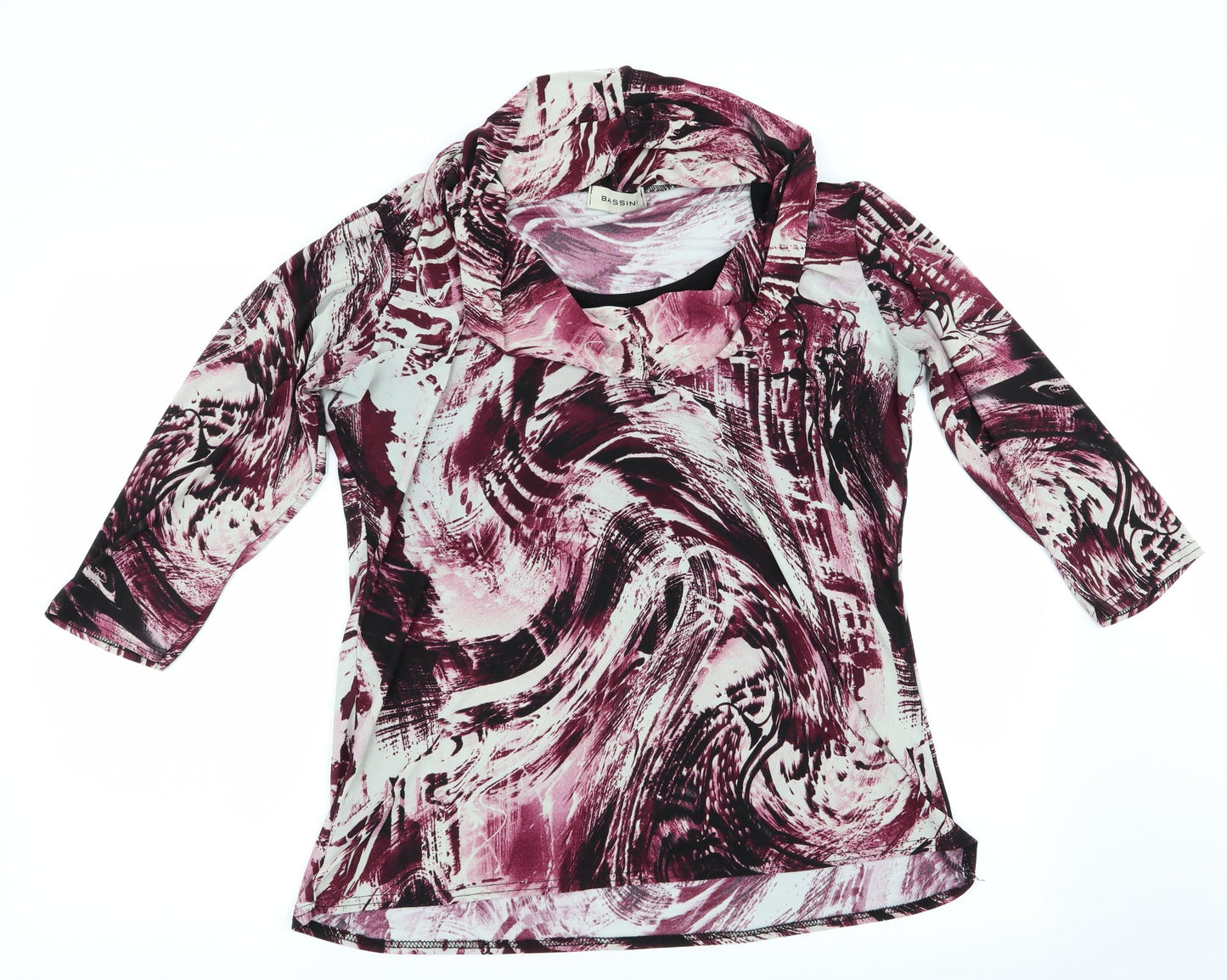 Womens UK Size  BASSINI Purple Basic T-Shirt