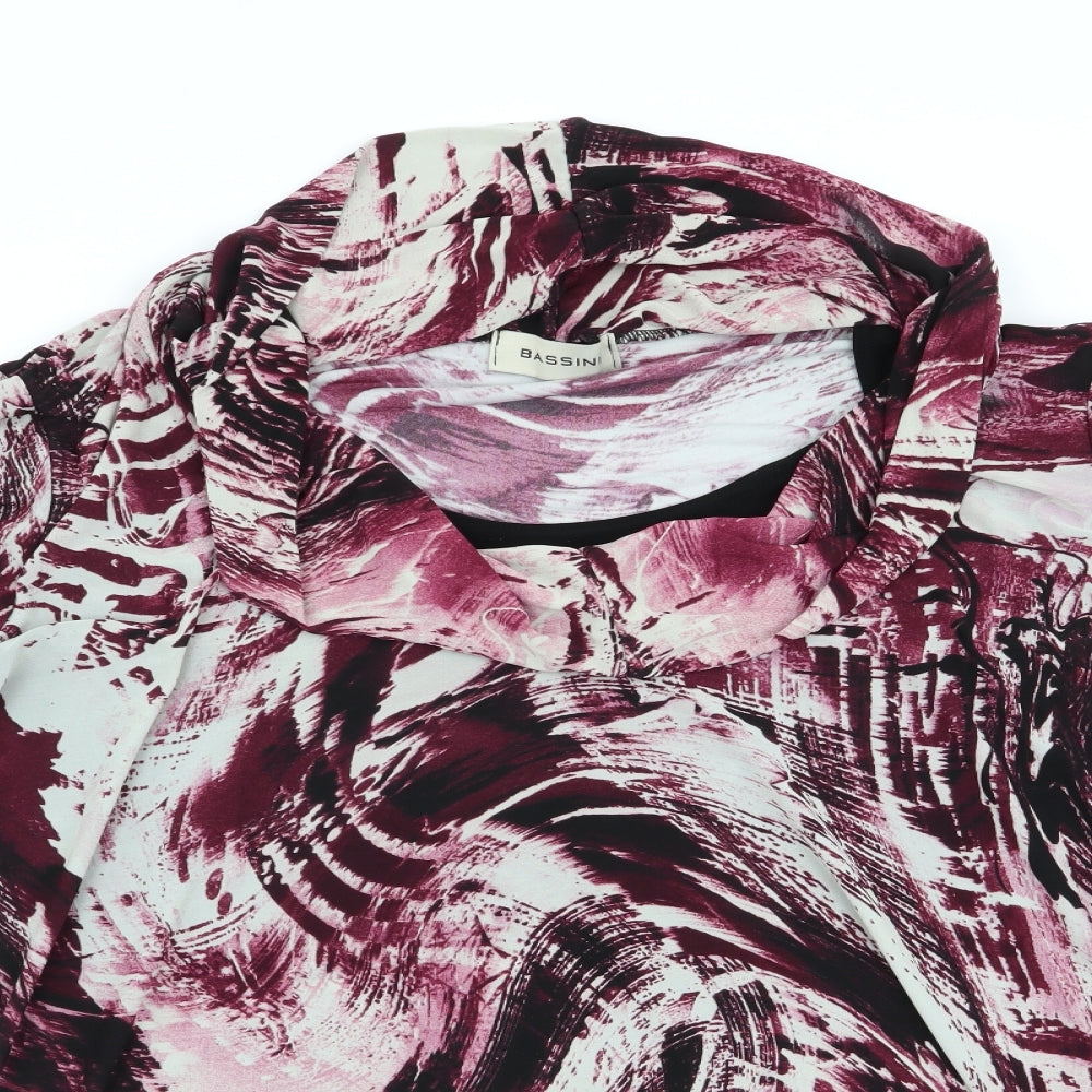 Womens UK Size  BASSINI Purple Basic T-Shirt