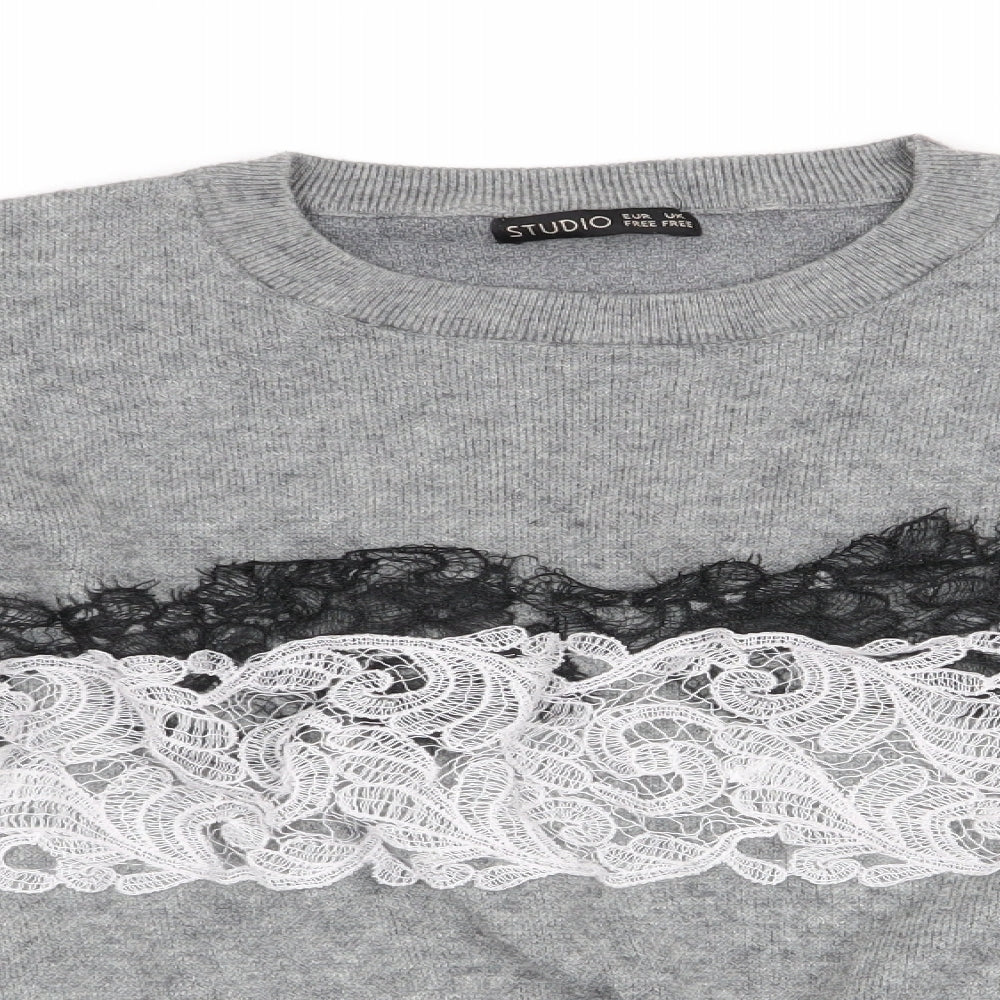 Womens UK Size  Studio Grey Pullover Jumper