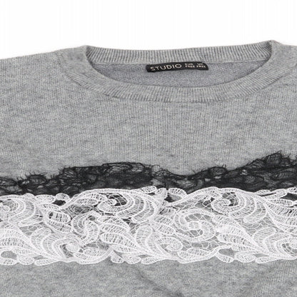 Womens UK Size  Studio Grey Pullover Jumper