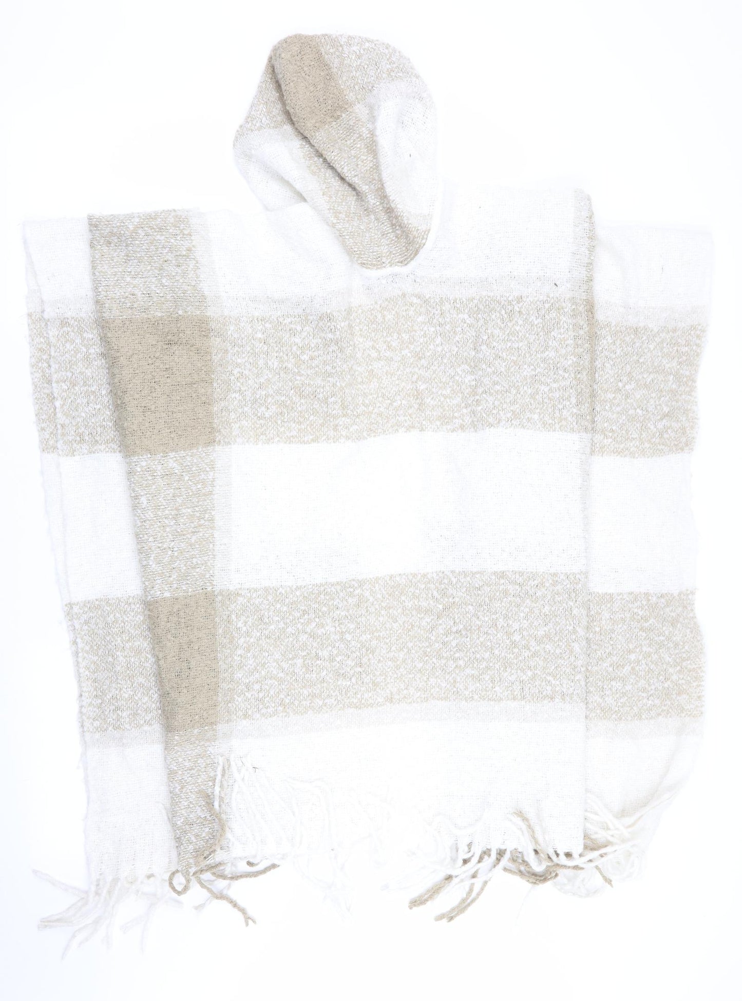 PEP & Co Womens Beige Check   Poncho One Size