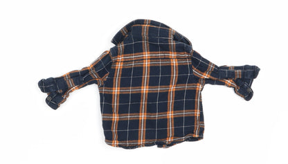 Mini Rebel Boys Blue Check  Basic Button-Up Size 3-6 Months