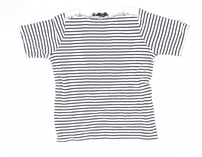 Womens UK Size 14 ISLE Essentials Blue Basic T-Shirt