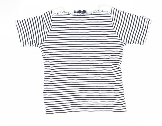 Womens UK Size 14 ISLE Essentials Blue Basic T-Shirt