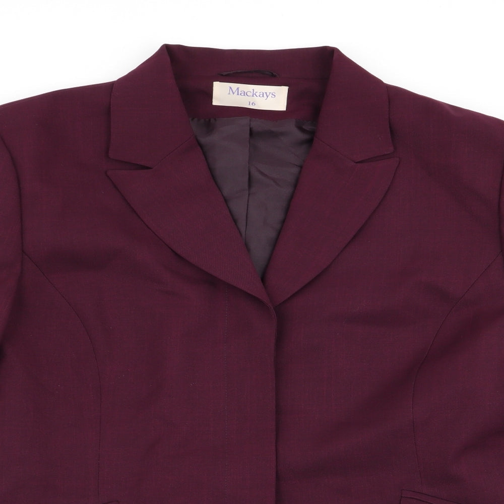 Mackays Womens Purple   Jacket Suit Jacket Size 16