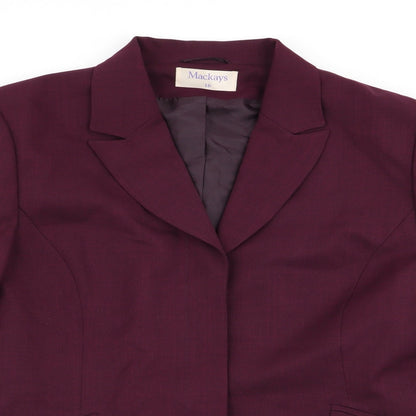 Mackays Womens Purple   Jacket Suit Jacket Size 16
