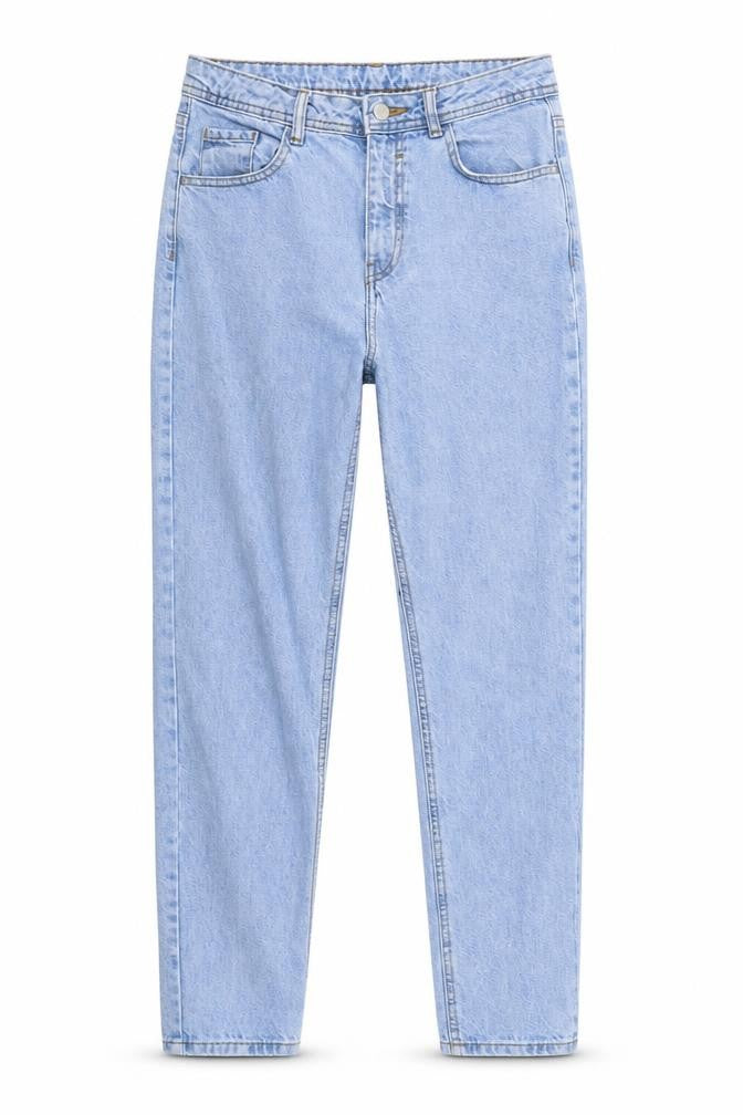 Front view of Denim Co. women’s blue straight jeans, size UK 10, 28-inch leg