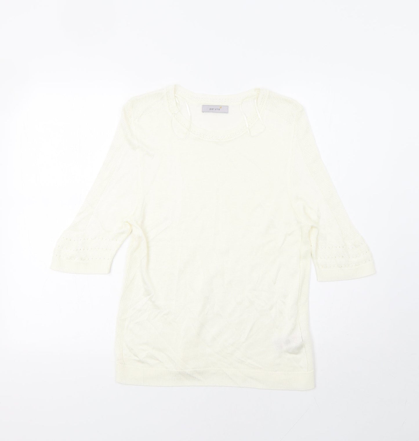Womens UK Size 12 M&S Ivory Pullover Jumper