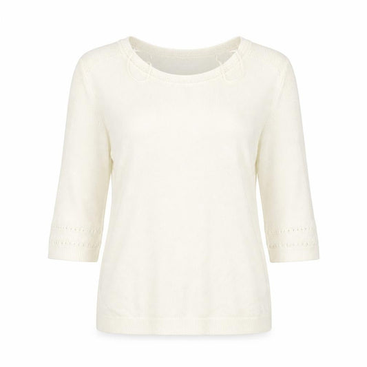 Front view of Marks & Spencer women’s ivory jumper, size UK 12