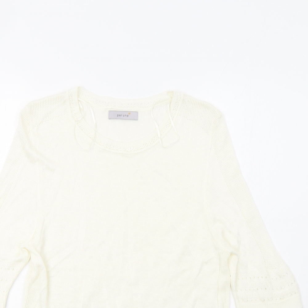 Womens UK Size 12 M&S Ivory Pullover Jumper