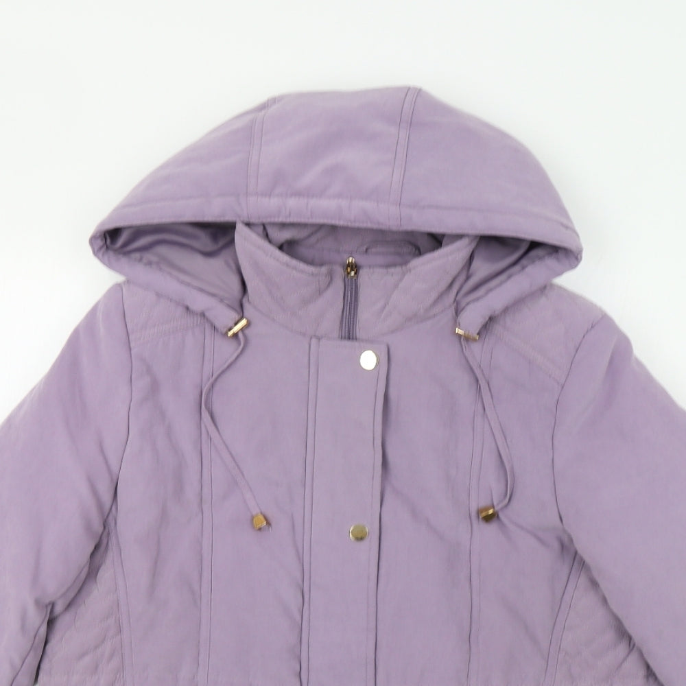 Womens UK Size 12 Isle Purple Parka Coat