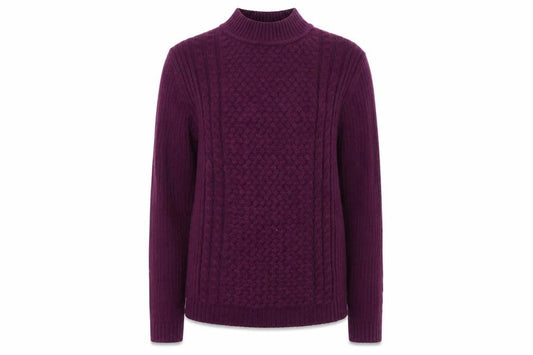 Front view of Isle women’s purple jumper, size S