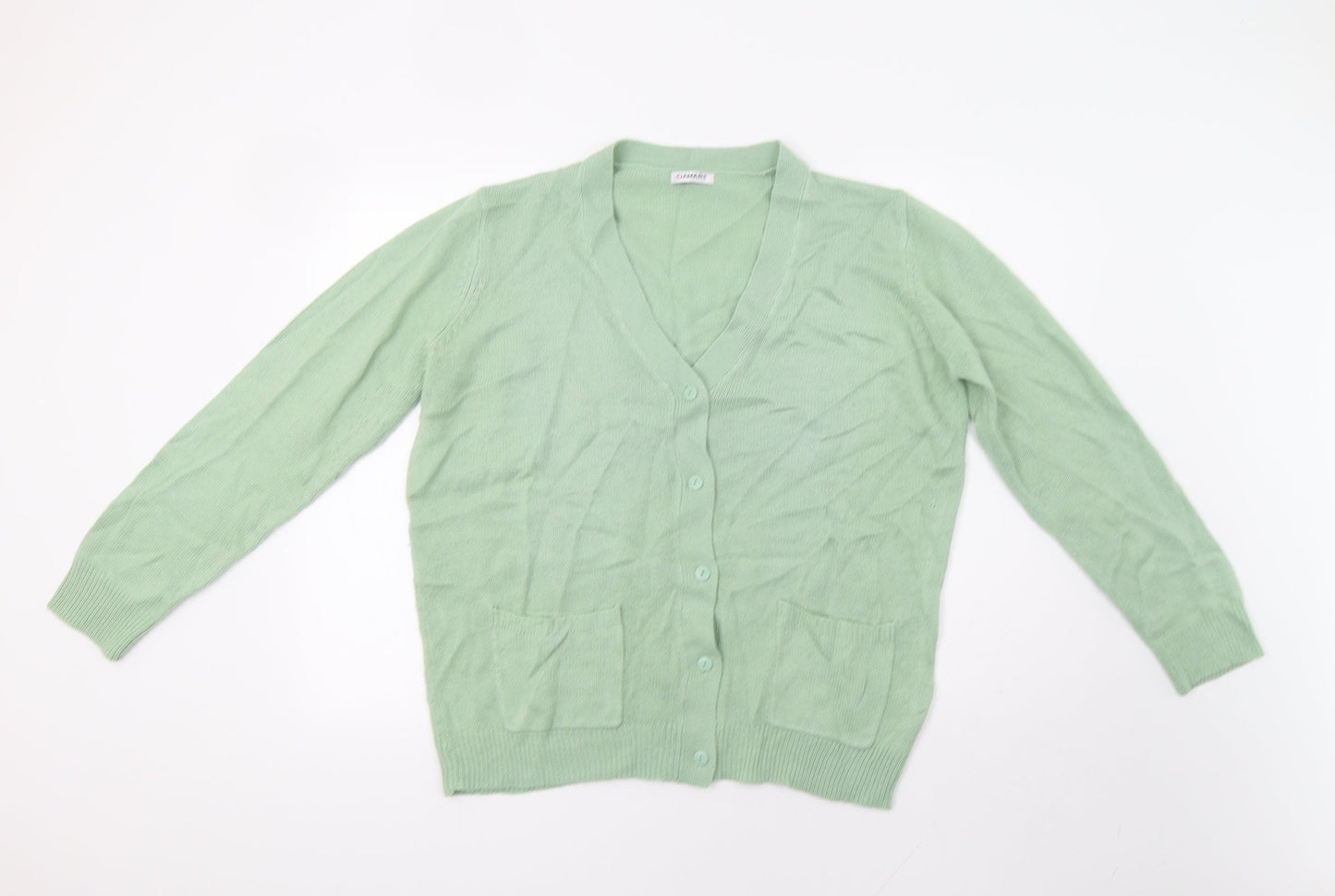 Womens UK Size M Damart Green Cardigan Jumper