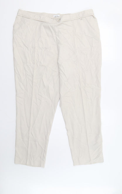 Womens UK Size 22 M&S Regular Fit  Beige Trousers