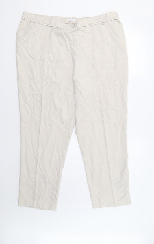 Womens UK Size 22 M&S Regular Fit  Beige Trousers